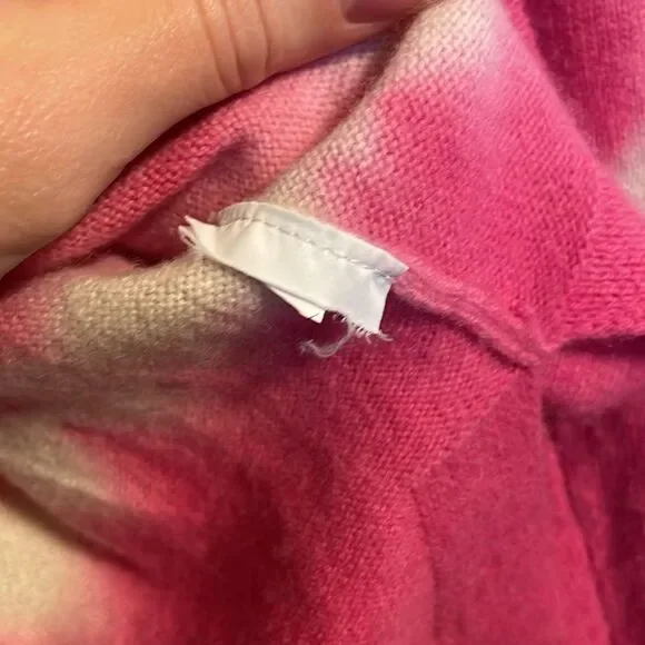 J Crew Cashmere Crew Neck Sweater Tie Dye Pink - Picture 7 of 7